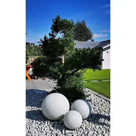 Trango 3er Set Granitstein-Optik Gartenkugel 20/30/40cm Durchmesser mit je 5 Meter Kabel
