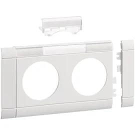 Hager GB080219016 Blende 2-fach Steckdose zu Oberteil 80mm beschriftbar anreihbar hfr verkehrsweiß