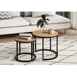 home collective Couchtisch Rund Eiche hell 50 x 43 cm