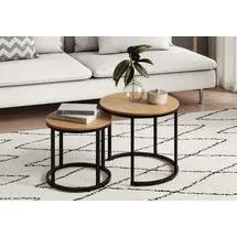 home collective Couchtisch Rund Eiche hell 50 x 43 cm
