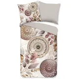 HIP Wendebettwäsche »Afina«, Mako-Satin, Reißverschluss, Wendeoptik, Mandala, Neutral, Grau Grau