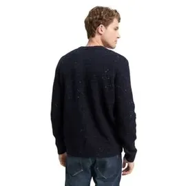 Tom Tailor Regular Fit Strickpullover aus Baumwoll-Mix, Marine, XL