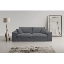 Big-Sofa WERK2 "Rozzana mit viel Platz und aktuellen Bezugsvarianten", grau, B:246cm H:82cm T:105cm, 100% Polyester, Sofas, mit losen Rückenkissen