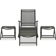 vidaXL Garten-Lounge-Set 3-tlg. schwarz