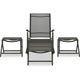 vidaXL Garten-Lounge-Set 3-tlg. schwarz