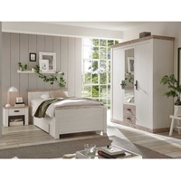 Schlafzimmerset in Weiß und Pinienfarben Landhaus Design (dreiteilig)