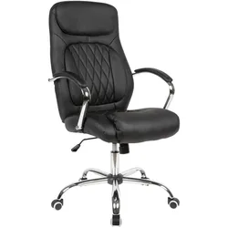 Bürostuhl FineBuy Kunstleder Schwarz Büro Drehstuhl Schreibtischstuhl 120 kg
