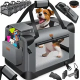 Lovpet LOVPET® Hundebox Hundetransportbox faltbar Inkl.Hundenapf Transporttasche Hundetasche Transportbox für Haustiere, Hunde und Katzen Haustiertransportbox