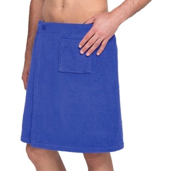 Lashuma Kilt, Kurzform, 100% Baumwolle, Tasche, Saunarock Herren mit Tasche und Knöpfen, Wellness Saunahandtuch blau|bunt