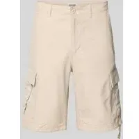 JACK & JONES Regular Fit Cargoshorts mit Gürtelschlaufen Modell 'COLE BARKLEY', Offwhite, S