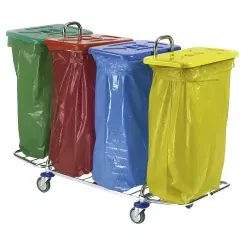 Floorstar Abfallsammelwagen Trennwagen 4 TW 4 m De. , mit 4 Deckeln