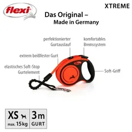 flexi Xtreme Gurt Rollleine, XS 3m (XT00T3.251.OR)