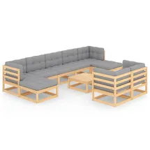 vidaXL Garten-Lounge-Set 10-tlg. natur/grau 3077159