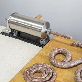 Biowin Browin 311003 Waagerechter Wurstfüller 3 kg, Wurstmaschine Wurstfüllmaschine Manuell, Edelstahl, Silber | Silber