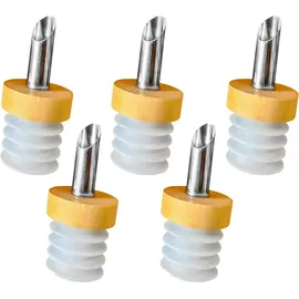 layba Ausgießer für Flaschen aus Edelstahl, in Holz 5er Set