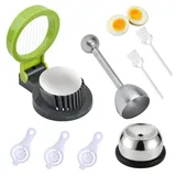 Ziyonix Eierschneider Set, 1 Eierschneider, 1 Eierköpfer Edelstahl, 1 Eierstecher Eipicker, 3 Eiertrenner, 2 Eierschalenreiniger, Eierpiekser für Küche, Esszimmer, Bar (Spülmaschinenfest)