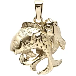 Ketten-Anhänger OSTSEE-SCHMUCK "Ostsee-Schmuck Anhänger Tierkreiszeichen Fische", gelb, Schmuckanhänger, Damen, 25 x 18mm, Silber 925 (Sterlingsilber), 2.2 g