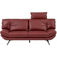 Celina 2,5-Sitzer, Bordeaux, Leder, Echtleder, Rindleder, 206x94x95 cm, Typenauswahl, Lederauswahl, Hocker erhältlich, Rücken echt, Wohnzimmer, Sofas & Couches, Wohnlandschaften, Ledersofas