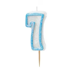 Kerze Zahl 7 blau