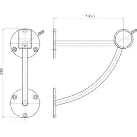 Pohl Bar-Reling Wandstütze Wien Rohr-ø 38 mm