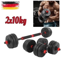 Hantelset 2x10KG Kurzhantel Langhantel Hantel Set Dumbbell Gewichte verstellbar