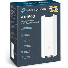 TP-Link Omada WL-AP Access point EAP610-Outdoor AX1800 Gigabit Dualband WiFi 6 WLAN (Dualband 1775Mbit/s, SDN, zentrales Management, 1 Gigabit Port, IP67, nahtloses WLAN-Roaming, PoE angetriebene) weiß
