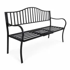 Lemodo Gartenbank 147 x 49 x 96 cm Schwarz