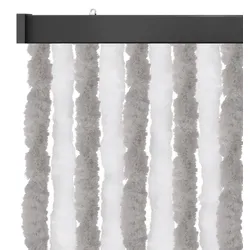 Flauschvorhang 100x200cm ( Hellgrau-Weiß ), perfekter Insekten- und Sichtschutz für Ihre Balkon- und Terrassentür, viele Farben