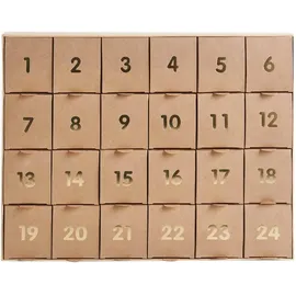 Rico Design Adventskalender zum befüllen, Kraft-gold, 36,5 x 29 x 6 cm FSC MIX