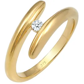 Elli DIAMONDS Wickelring Diamant 0.06 ct. 375 Gelbgold Ringe Damen