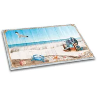 Meeresbrise - Schreibtischunterlage Schreibunterlage Strand-Motiv maritim Sommer bunt beschreibbar Papier Papierunterlage DIN A2 40 Blatt