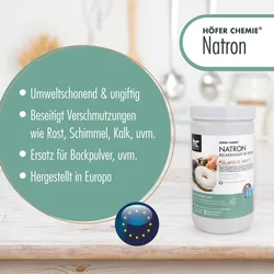 40 Natron Backsoda Natriumhydrogencarbonat in Lebensmittelqualität - der perfekte Haushaltshelfer