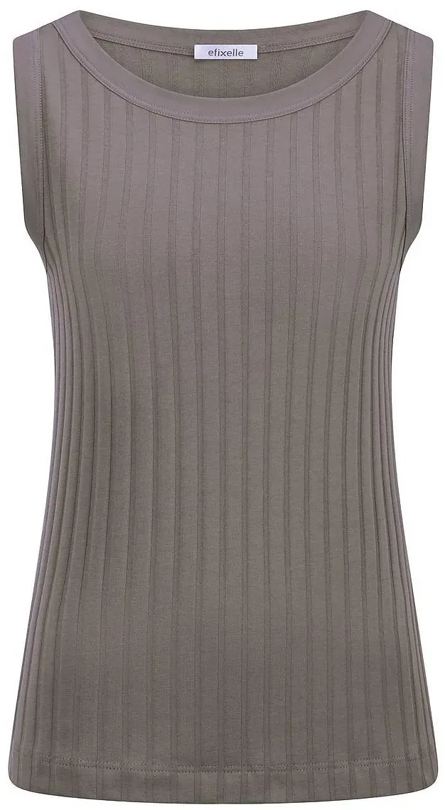 Rundhals-Top Efixelle beige, 42