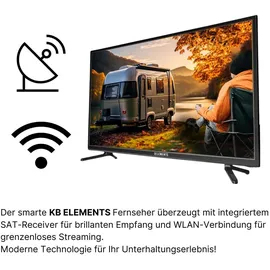 KB Elements KB ELEMENT 24 Zoll Smart TV, LED FULL HD, DVB-T2/S2, Android 14, Frameless - Schwarz