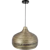 Vivanno Hängelampe Bambus SOLARI Rund, Gold - 43x30 cm - Gold