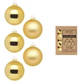 INGE-GLAS Weihnachtskugeln 3cm Glas Christbaumkugeln Weihnachtsbaumkugeln gold