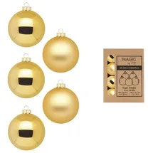 INGE-GLAS Weihnachtskugeln 3cm Glas Christbaumkugeln Weihnachtsbaumkugeln gold