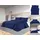 vidaXL Bettwäsche-Set Marineblau 240 x 220 cm