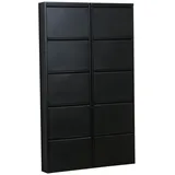 ebuy24 Pisa Schuhschrank mit 10 Klappen in Metall Schwarz