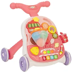 Kikkaboo Lauflernwagen 2 in 1 Candy Party Spieltisch Korb, Bälle, Musik, Licht rosa