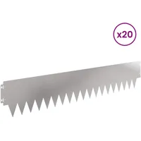 vidaXL Raseneinfassung 103 x 20 cm 20 Stück Silber
