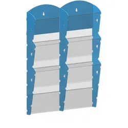 Wand-Plastikhalter für Prospekte - 2x3 A4, blau