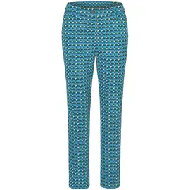 GOLDNER Sommerkleid Mini Gemustert Blau 46