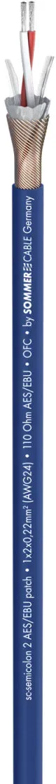 DMX SC-Semicolon 2 AES/EBU; 2 x 0,22 mm2; PVC Ø 5,00 mm; blau