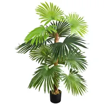 Decovego Kunstpflanze Palme Palmfarn Farnpalme Künstliche Pflanze 120 cm Decovego
