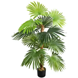 Decovego Kunstpflanze Palme Palmfarn Farnpalme Künstliche Pflanze 120 cm Decovego