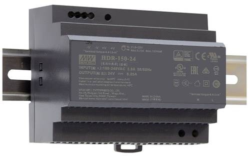 Mean Well HDR-150-24 Hutschienen-Netzteil (DIN-Rail) 24 V/DC 150W Anzahl Ausgänge:1 x Inhalt 1St.