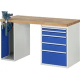 PROREGAL Werkbank Serie 7000 - Modell 7511 | HxBxT 89x150x70cm | 5x Schublade + 1x Schrank | Schubladenmaße 1x60 + 1x90 + 2x150 + 1x270mm