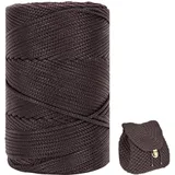 ZHANGXIAOMIN Polyester Garn 3mm X 225m,Makramee Garn 3mm,Makramee Band,Polypropylene Yarn,Geflochten Makramee Schnur Farbig,garn Zum Häkeln Für Stricken,Dekoration DIY Handwerk (dunkler Kaffee)