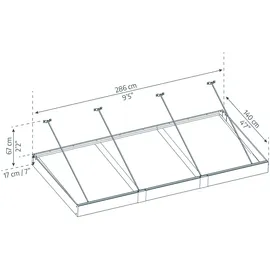 CANOPIA Vordach Sophia XL 280 x 140 cm grau
